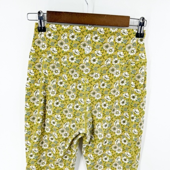 ✅ BuffBunny Rosa Pocket Legging - Green Petal Print Size MEDIUM workout YOGA - Picture 6 of 8